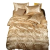 High-end brocade jacquard four-piece set, modal lace trim craft duvet cover, European-style simple bedding Item Picture